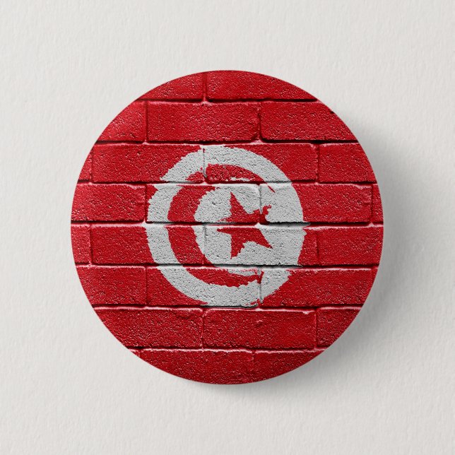 Flag of Tunisia 2 Inch Round Button (Front)