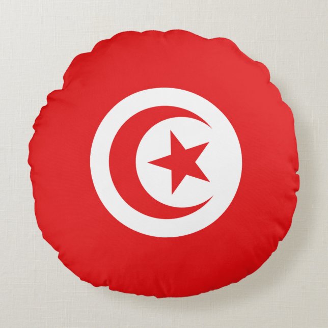 Flag of Tunisia Round Pillow (Front)