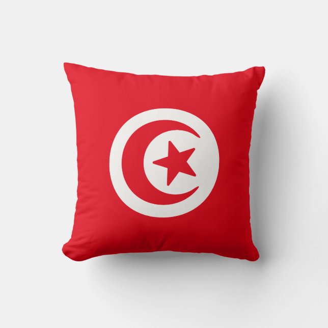 Flag of Tunisia Throw Pillow (Front)