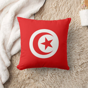 Flag of Tunisia Throw Pillow