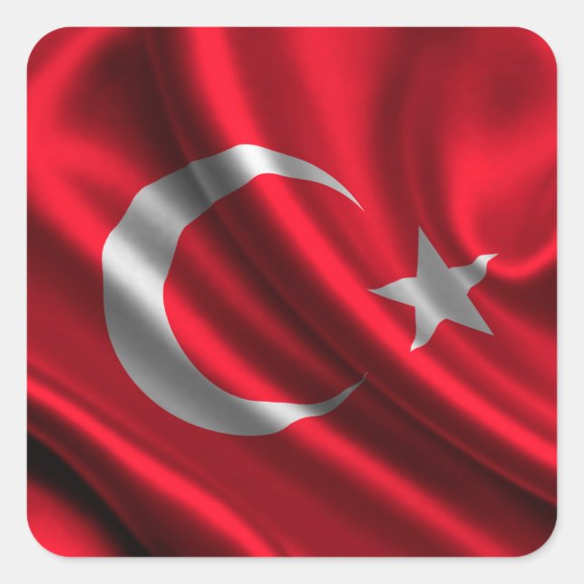 Flag of Turkey, Turkish Flag Square Sticker (Front)