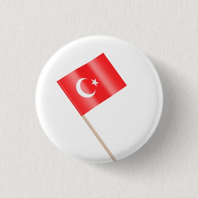 Flag of Turkiye 1 Inch Round Button (Front)