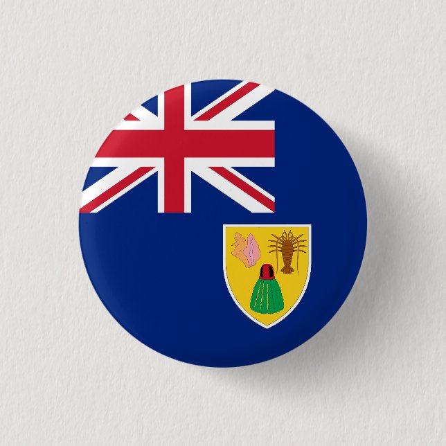 Flag of Turks and Caicos Islands 1 Inch Round Button (Front)
