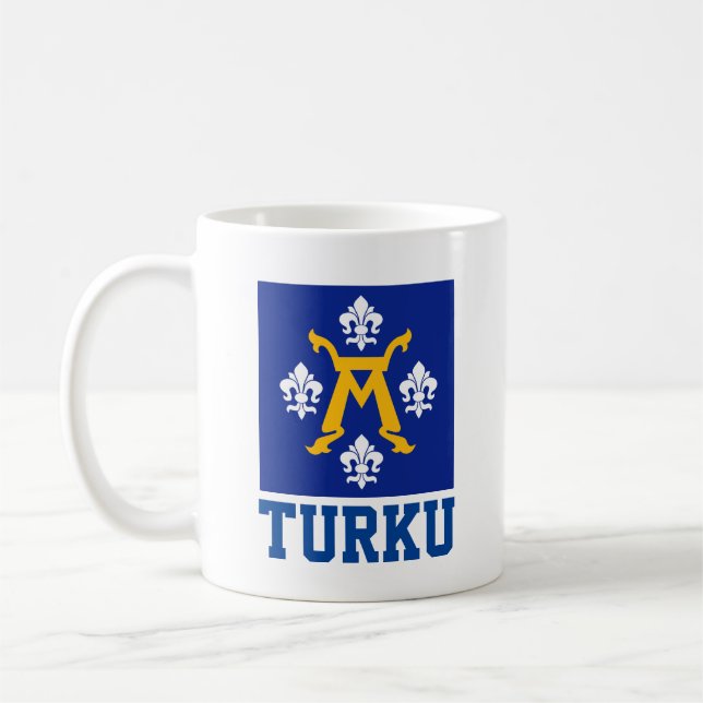 Flag of Turku, Finland Coffee Mug (Left)