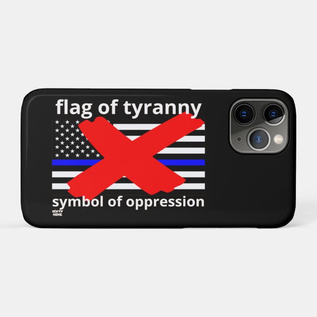 "FLAG OF TYRANNY" blue line flag police flag       Case-Mate iPhone Case (Back (Horizontal))