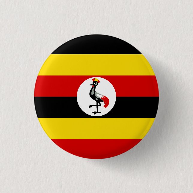 Flag of Uganda 1 Inch Round Button (Front)