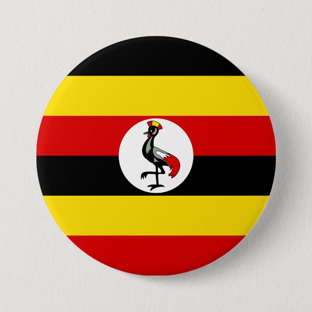 Flag of Uganda 3 Inch Round Button (Front)