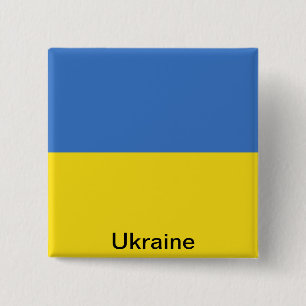 Flag of Ukraine 2 Inch Square Button