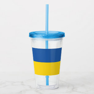 Flag of Ukraine Button Acrylic Tumbler