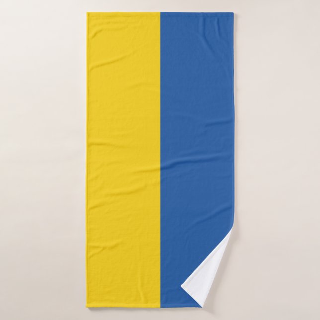 Flag of Ukraine Button Bath Towel (Bath Towel)