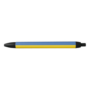 Flag of Ukraine Button Black Ink Pen