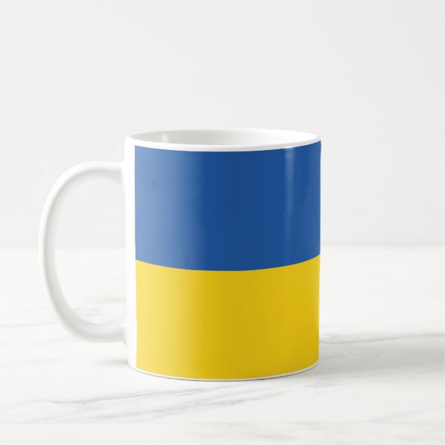 Flag of Ukraine Button Coffee Mug (Left)