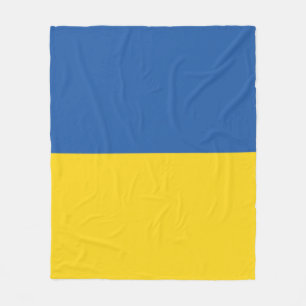 Flag of Ukraine Button Fleece Blanket