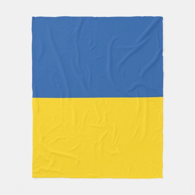 Flag of Ukraine Button Fleece Blanket (Front)