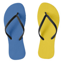 Flag of Ukraine Button Flip Flops