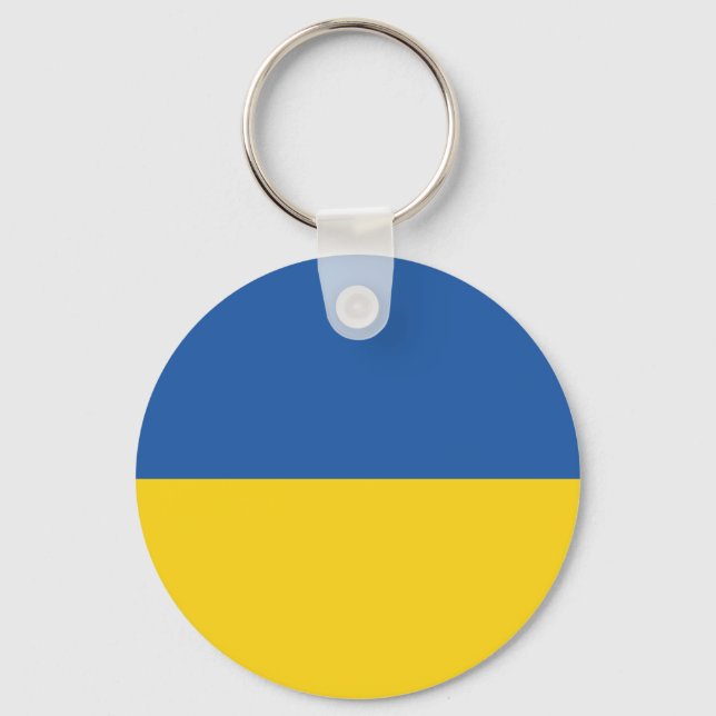 Flag of Ukraine Button Keychain (Front)