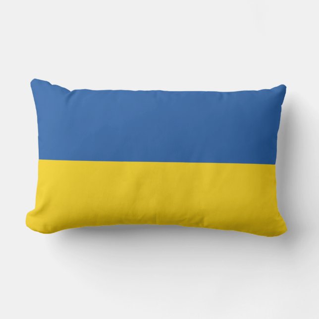 Flag of Ukraine Button Lumbar Pillow (Front)