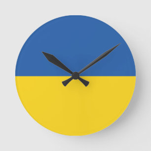 Flag of Ukraine Button Round Clock
