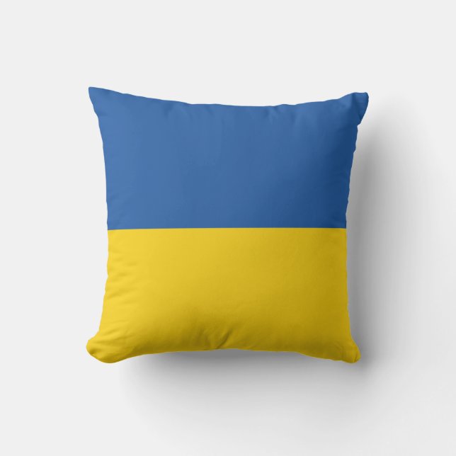 Flag of Ukraine Button Throw Pillow (Front)