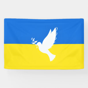 Flag of Ukraine - Dove of Peace - Freedom - Peace  Banner