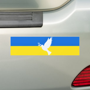 Flag of Ukraine - Dove of Peace - Freedom - Peace  Bumper Sticker