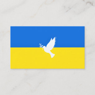Flag of Ukraine - Dove of Peace - Freedom - Peace  Business Card