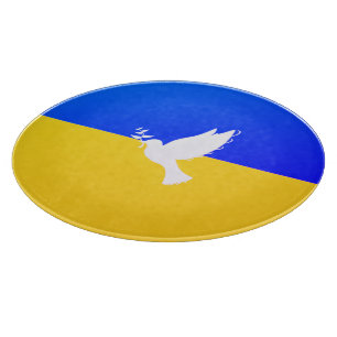 Flag of Ukraine - Dove of Peace - Freedom - Peace Cutting Board