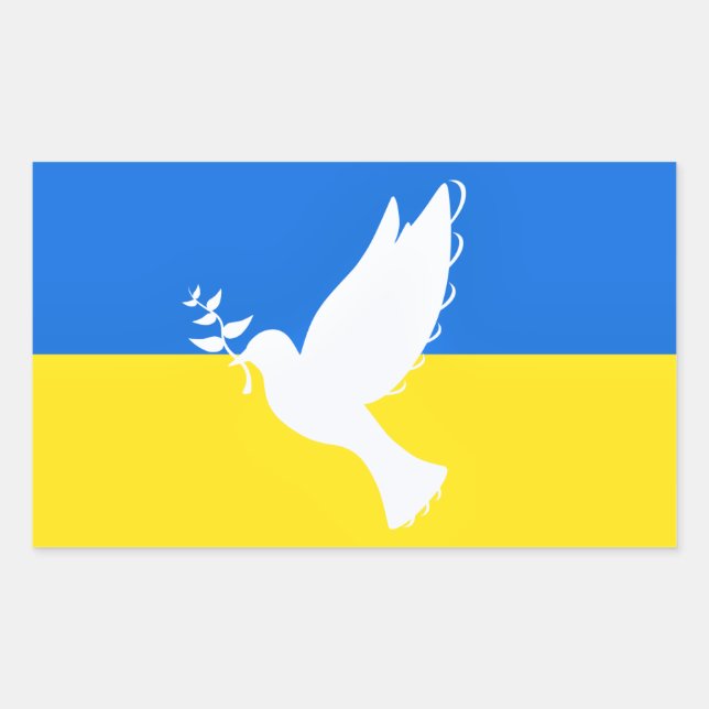 Flag of Ukraine - Dove of Peace - Freedom - Peace  Sticker (Front)