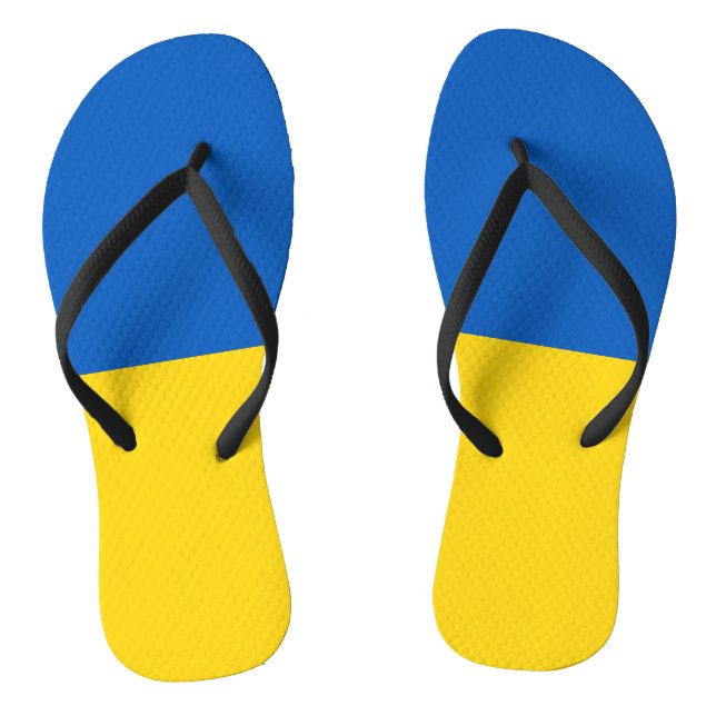 Flag of Ukraine Flip Flops (Footbed)
