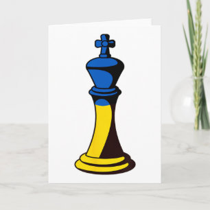 Flag Of Ukraine In Chess Piece King  Card