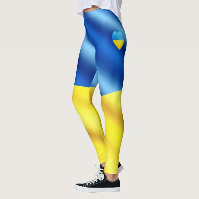 Flag of Ukraine Leggings - Heart - Freedom (Left)
