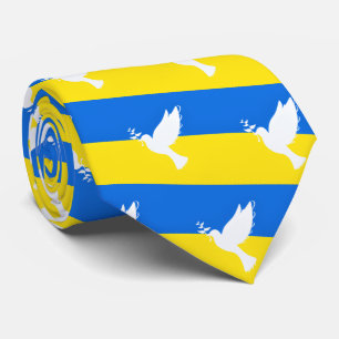 Flag of Ukraine Neck Tie Dove of Peace