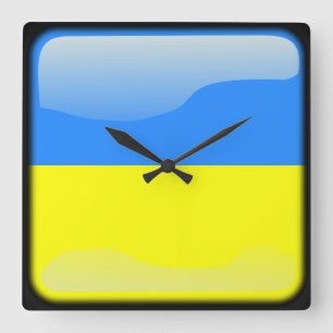 Flag of Ukraine Square Wall Clock