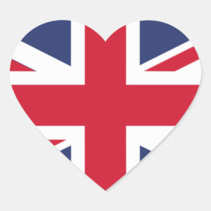 Flag of United Kingdom Heart Sticker