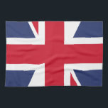 Flag of United Kingdom Kitchen Towel<br><div class="desc">The national flag of the United Kingdom is the Union Jack, also known as the Union Flag. The flag consists of the red cross of Saint George (patron saint of England), edged in white, superimposed on the Cross of St Patrick (patron saint of Ireland), which are superimposed on the Saltire...</div>