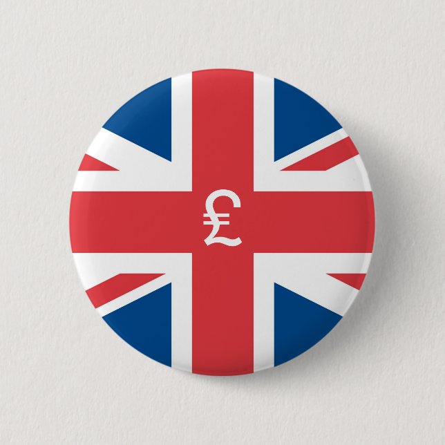 Flag of United Kingdom of The Great Britain 2 Inch Round Button (Front)