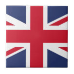 Flag of United Kingdom Tile<br><div class="desc">The national flag of the United Kingdom is the Union Jack, also known as the Union Flag. The flag consists of the red cross of Saint George (patron saint of England), edged in white, superimposed on the Cross of St Patrick (patron saint of Ireland), which are superimposed on the Saltire...</div>