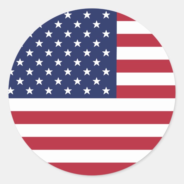Flag of United States Classic Round Sticker (Front)
