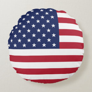 Flag of United States Round Pillow