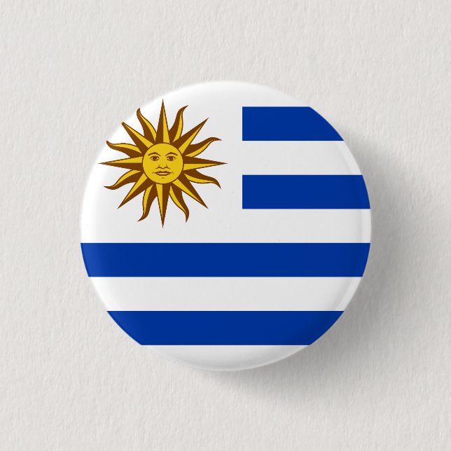 Flag of Uruguay 1 Inch Round Button (Front)