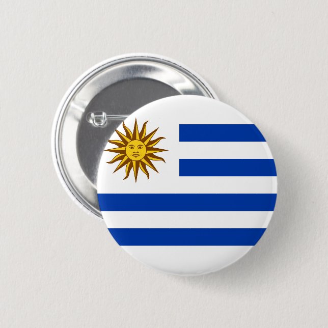 Flag of Uruguay 2 Inch Round Button (Front & Back)