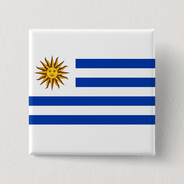 Flag of Uruguay 2 Inch Square Button (Front)