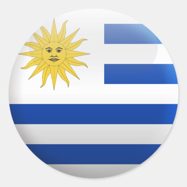 Flag of Uruguay Classic Round Sticker (Front)