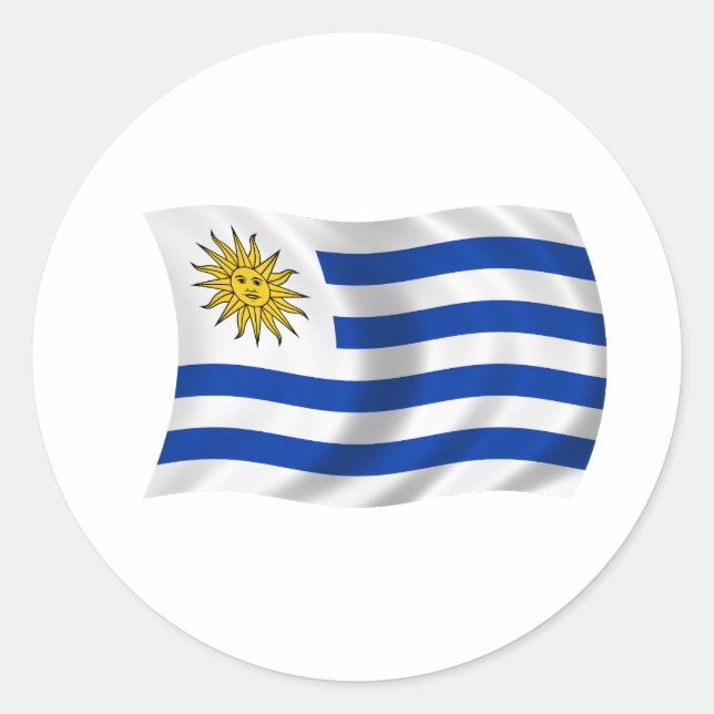 Flag of Uruguay Classic Round Sticker (Front)