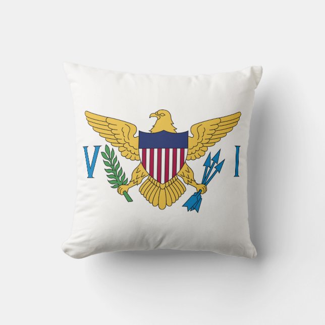 Flag of US Virgin Islands Throw Pillow (Front)
