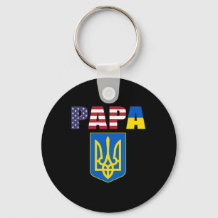 Flag Of Usa And Flag Of Ukraine Keychain