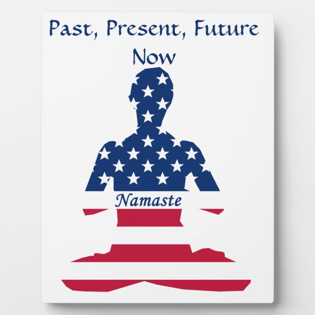 Flag of USA meditation American yoga Plaque (Front)
