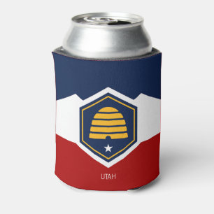 Flag of Utah (Beehive Flag) Can Cooler