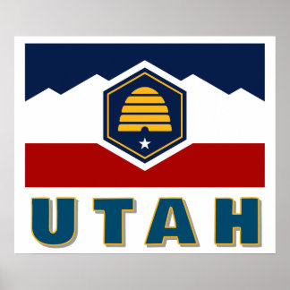 Flag of Utah (Beehive Flag) Poster