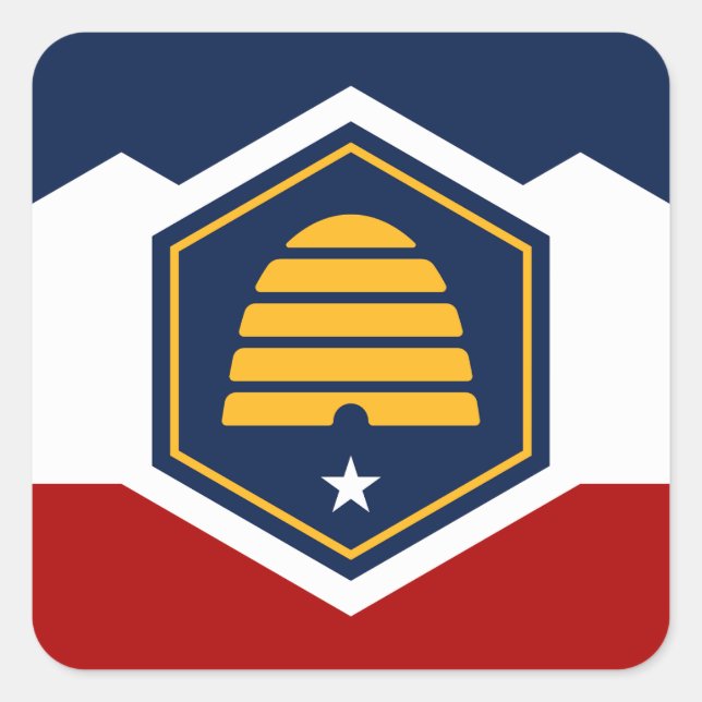 Flag of Utah (Beehive Flag) Square Sticker (Front)